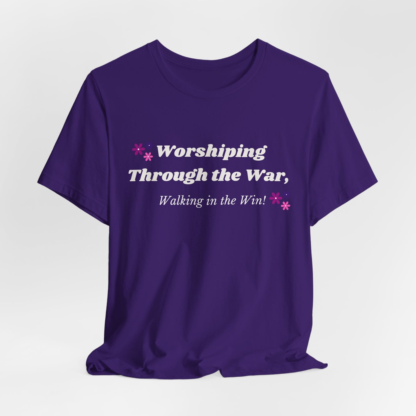 Worshiping Through the War Unisex Jersey Tee - Inspirational Graphic Shirt