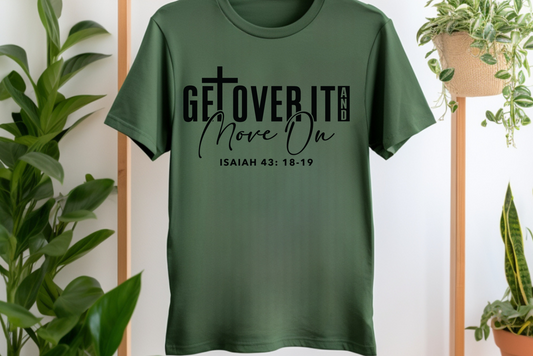 Green / Black Get Over It and Move On Jersey Unisex Tee