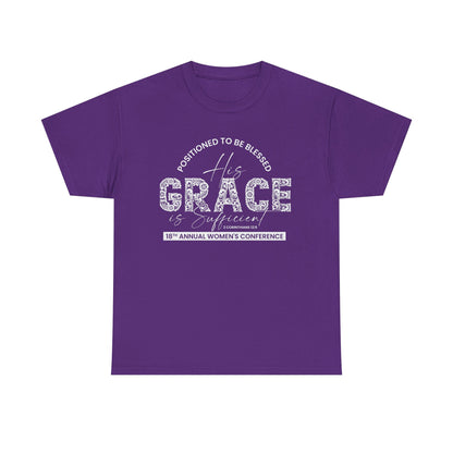 2026 Conference T-Shirts "His Grace is Sufficient'" White Font Purple