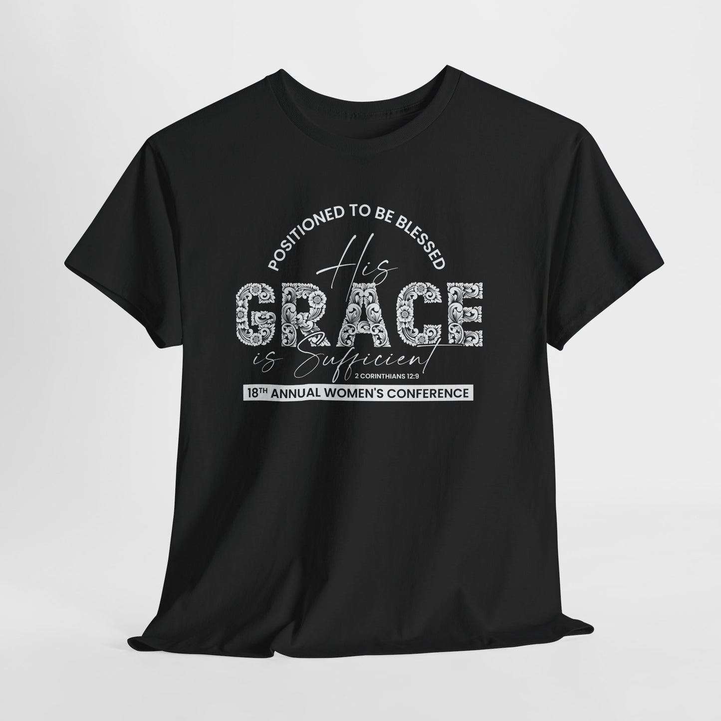 2026 Conference T-Shirts "His Grace is Sufficient'" White Font Purple