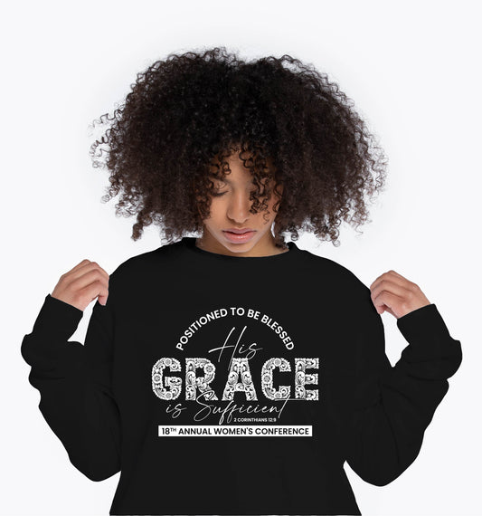 "His Grace is Sufficient" Conference Sweat Shirt Black